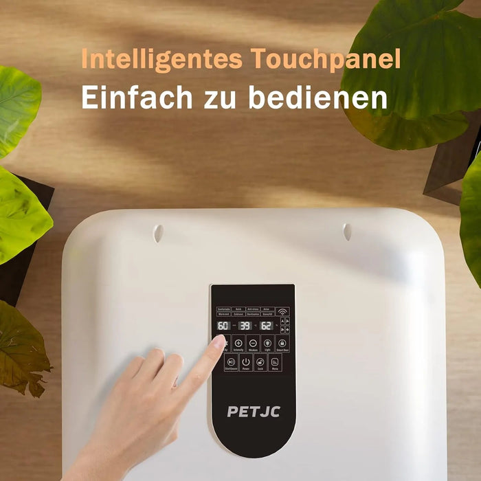 PETJC Secador Automático Para Gatos e Cães Pequenos, Secagem a 360°, 71 Litros de Capacidade, Controle Inteligente de Temperatura - PetDoctors - Loja Online
