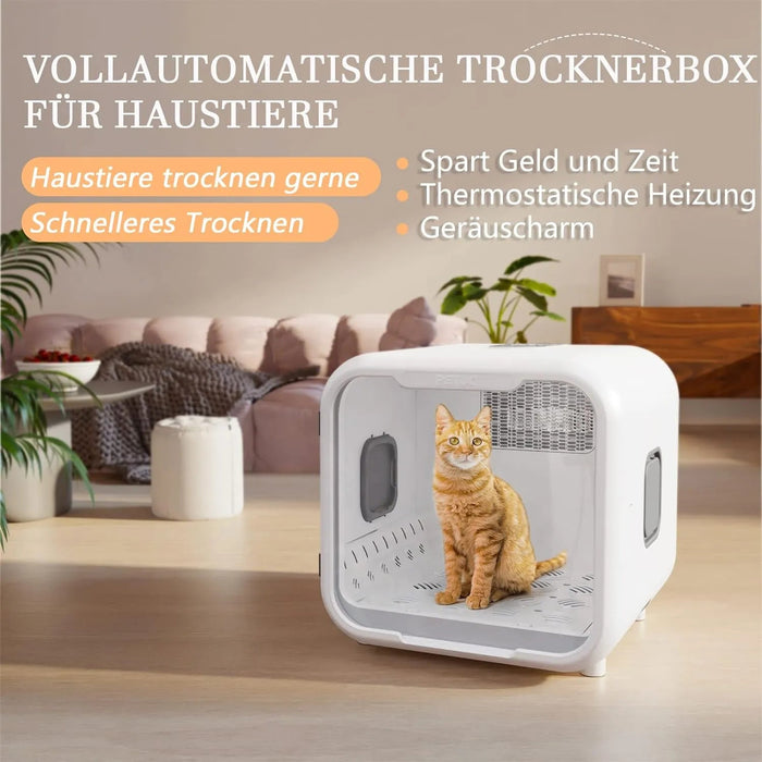 PETJC Secador Automático Para Gatos e Cães Pequenos, Secagem a 360°, 71 Litros de Capacidade, Controle Inteligente de Temperatura - PetDoctors - Loja Online