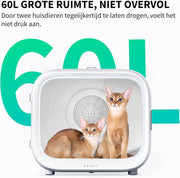PETKIT AIRSALON MAX Secador Automático para Gatos e Cães Pequenos, 3 Zonas de Ventilação, APP Controle de Temperatura, 60 Litros - PetDoctors - Loja Online