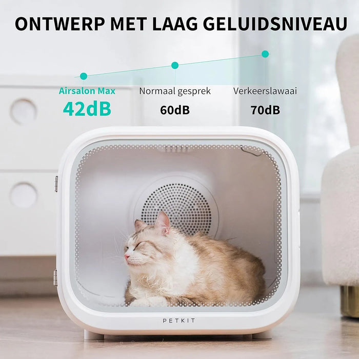 PETKIT AIRSALON MAX Secador Automático para Gatos e Cães Pequenos, 3 Zonas de Ventilação, APP Controle de Temperatura, 60 Litros - PetDoctors - Loja Online