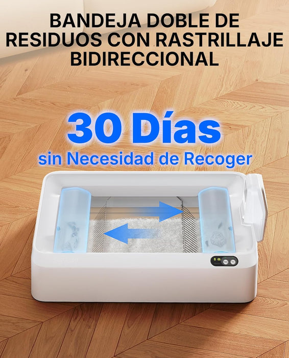 PETKIT PUROBOT Crystal Duo WC para gatos auto - limpável, câmara AI, auto - limpeza de areia para gatos, limpeza bidirecional, bandeja substituível, eliminação de odores - PetDoctors - Loja Online