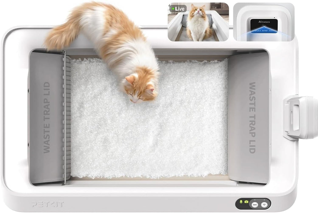 PETKIT PUROBOT Crystal Duo WC para gatos auto - limpável, câmara AI, auto - limpeza de areia para gatos, limpeza bidirecional, bandeja substituível, eliminação de odores - PetDoctors - Loja Online