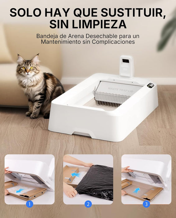 PETKIT PUROBOT Crystal Duo WC para gatos auto - limpável, câmara AI, auto - limpeza de areia para gatos, limpeza bidirecional, bandeja substituível, eliminação de odores - PetDoctors - Loja Online