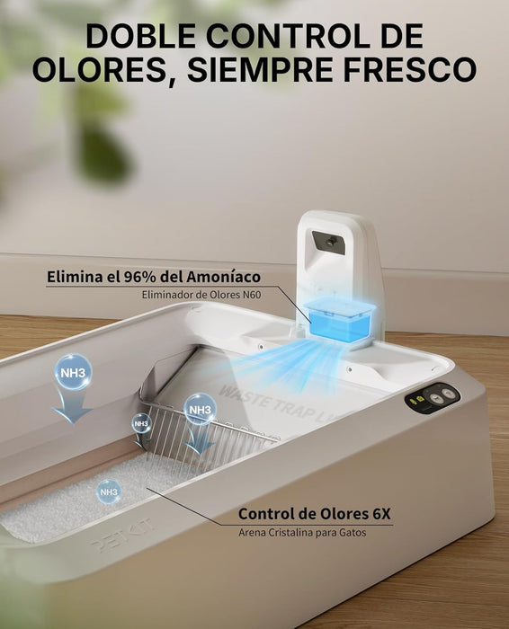 PETKIT PUROBOT Crystal Duo WC para gatos auto - limpável, câmara AI, auto - limpeza de areia para gatos, limpeza bidirecional, bandeja substituível, eliminação de odores - PetDoctors - Loja Online