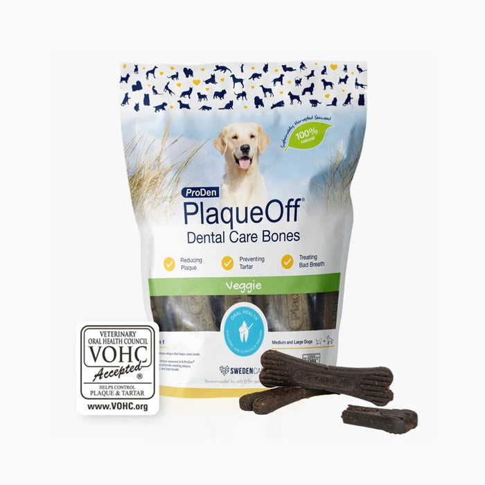 Plaque - off Veggie bones - Biscoitos dentários para cão M/L baixos em calorias (unidade ou embalagem) - PetDoctors - Loja Online