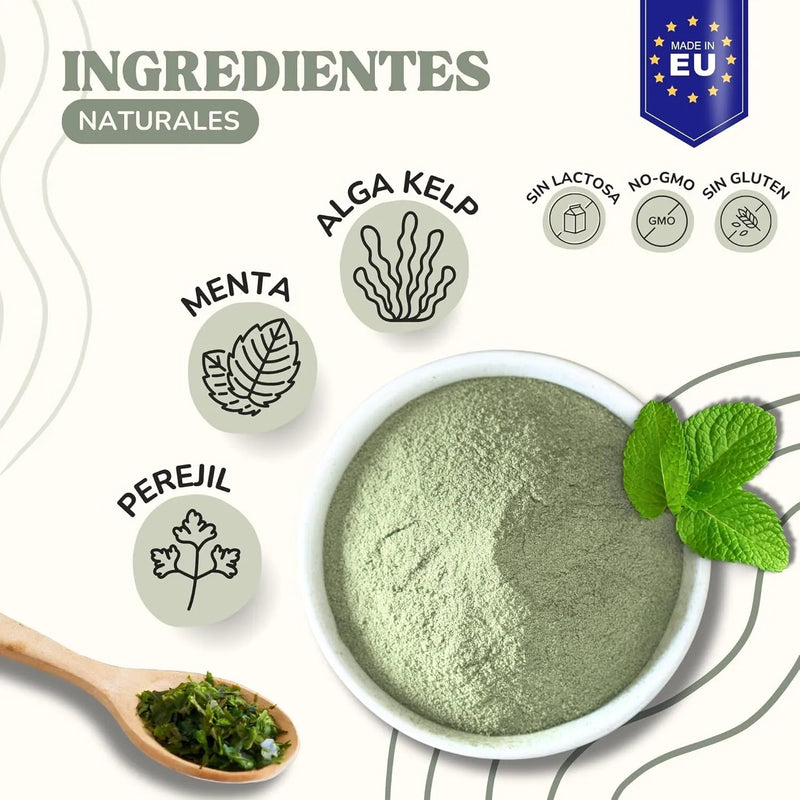 Pó para o mau hálito de cães e gatos, com clorofilina e algas Kelp, reduz a placa e o tártaro cães, evita mau hálito (150 g) - PetDoctors - Loja Online