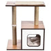 Poste/torre "árvore" de madeira com um ou dois postes arranhadores e toca para gatos, 61x38,1x73,7 cm - PetDoctors - Loja Online