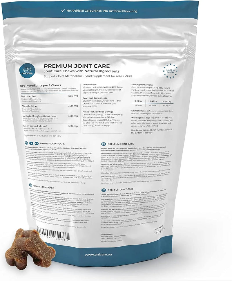 Premium Joint Care: Snacks / Biscoitos para Cães / Para as articulações - com glucosamina, condroitina, MSM e mexilhão da Nova Zelândia - PetDoctors - Loja Online