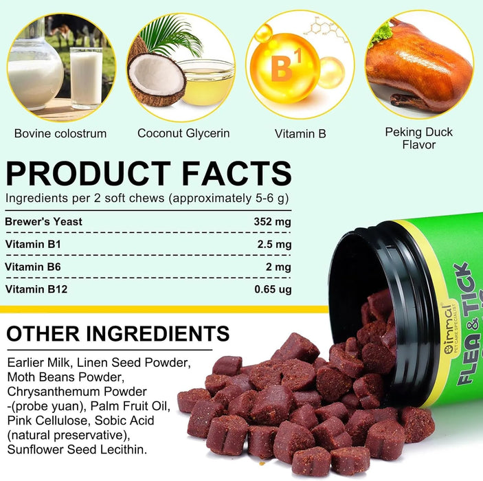 Prevenção de pulgas e carraças para cães, suplemento natural para o controlo de pulgas e carraças de cães, pílulas orais fáceis de usar, proteção contra pragas - PetDoctors - Loja Online