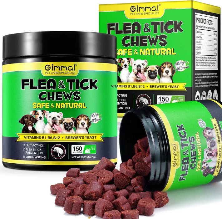 Prevenção de pulgas e carraças para cães, suplemento natural para o controlo de pulgas e carraças de cães, pílulas orais fáceis de usar, proteção contra pragas - PetDoctors - Loja Online
