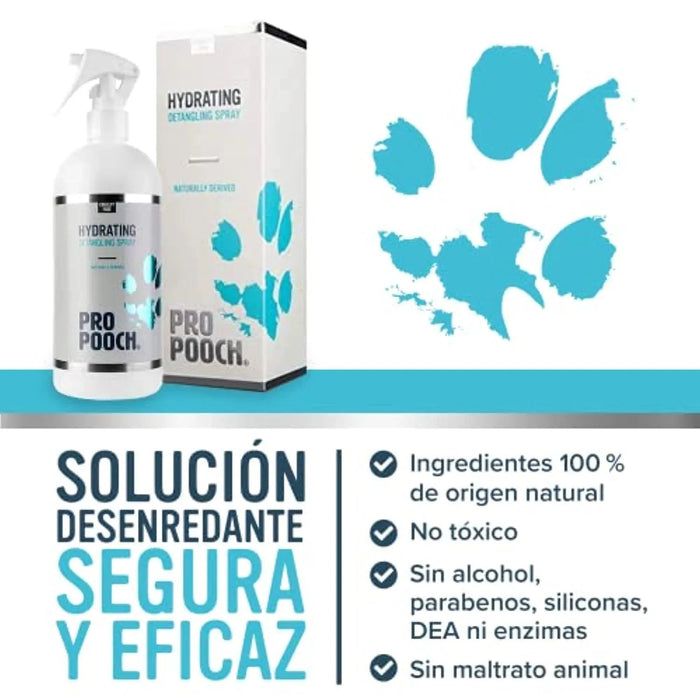 Pro Pooch Spray desembaraçante para cães (500 ml) Spray condicionador hipoalergénico para desembaraçar o pêlo do cão. 50% menos tempo dedicado à escovagem - PetDoctors - Loja Online