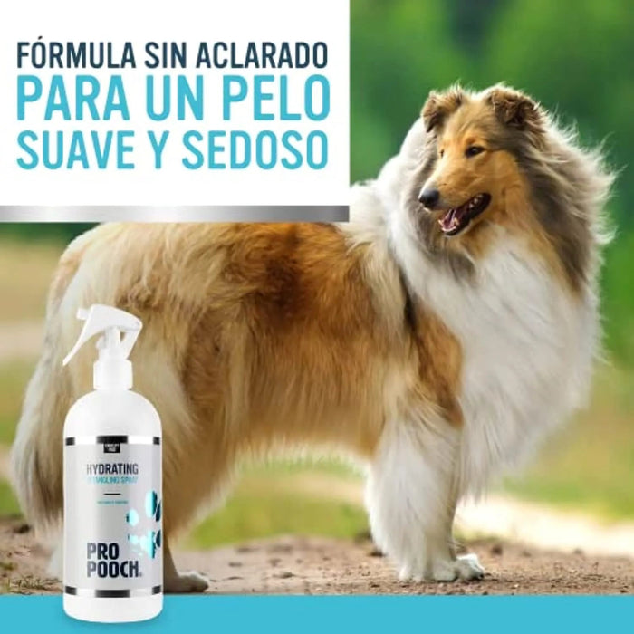 Pro Pooch Spray desembaraçante para cães (500 ml) Spray condicionador hipoalergénico para desembaraçar o pêlo do cão. 50% menos tempo dedicado à escovagem - PetDoctors - Loja Online
