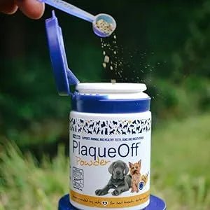 ProDen PlaqueOff Pó 60 gramas | Para cães e gatos pequenos | Mau hálito, placa, tártaro - PetDoctors - Loja Online