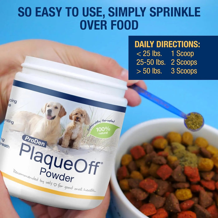 ProDen PlaqueOff Powder - pó para cães e gatos, para mau hálito, placa bacteriana, tártaro - PetDoctors - Loja Online