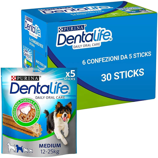 Purina Dentalife - 30 Barras dentárias para Cães de porte Médio - 6 embalagens de 115 gramas = 30 barras / sticks - PetDoctors - Loja Online