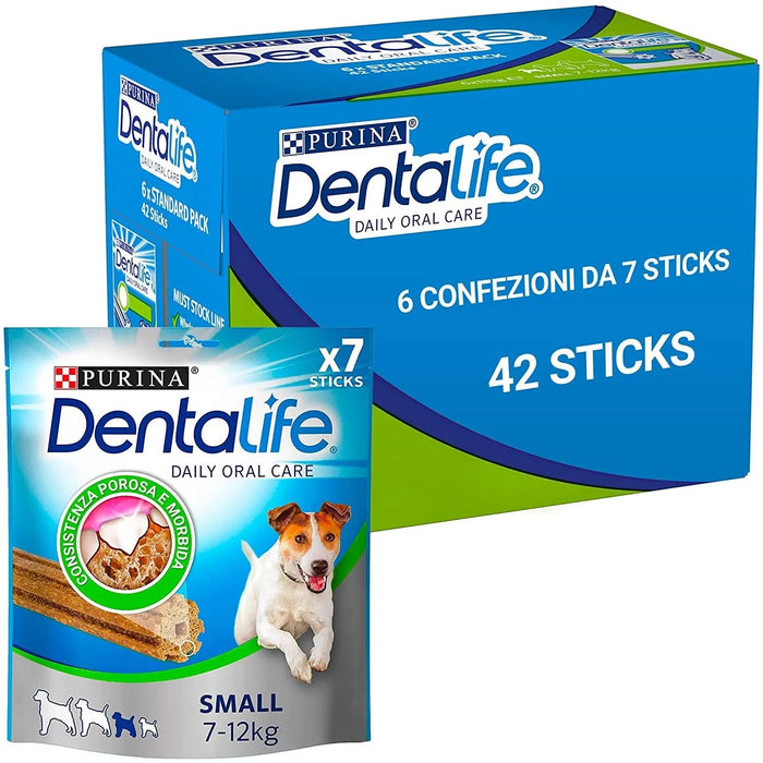 Purina Dentalife - 42 Barras dentárias para Cão Pequeno, 6 pacotes de 115 gramas = 42 barras / sticks - PetDoctors - Loja Online