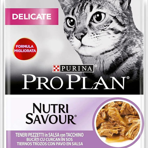 Purina Pro Plan Comida húmida para gato adulto com digestão sensível pacote sortido, 4 embalagens de 10 saquetas de 85 g = 40 Saquetas = 3,4 Quilos - PetDoctors - Loja Online