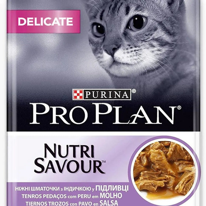 Purina Pro Plan Comida húmida para gato adulto com digestão sensível pacote sortido, 4 embalagens de 10 saquetas de 85 g = 40 Saquetas = 3,4 Quilos - PetDoctors - Loja Online