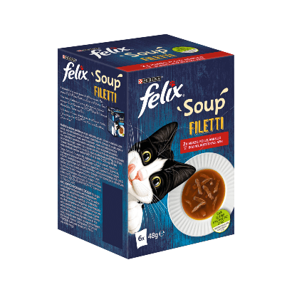 Ração húmida para Gatos Felix Soup Filetti Seleção do Campo | Wet (Saqueta) | 6 saquetas x 48 g - PetDoctors - Loja Online