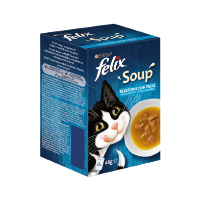 Nassfutter für Katzen Felix Soup Original Fisch-Auswahl | Nass (Beutel) | 6  Beutel x 48 g - PetDoctors - Online-Shop — PetDoctors