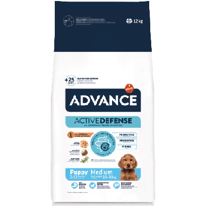 Ração para Cão Advance Dog Medium Puppy Chicken & Rice | 3 kg | 12 kg - PetDoctors - Loja Online