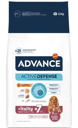 Ração para Cão Advance Dog Medium Senior +7 Chicken & Rice | 3 kg | 12 kg - PetDoctors - Loja Online