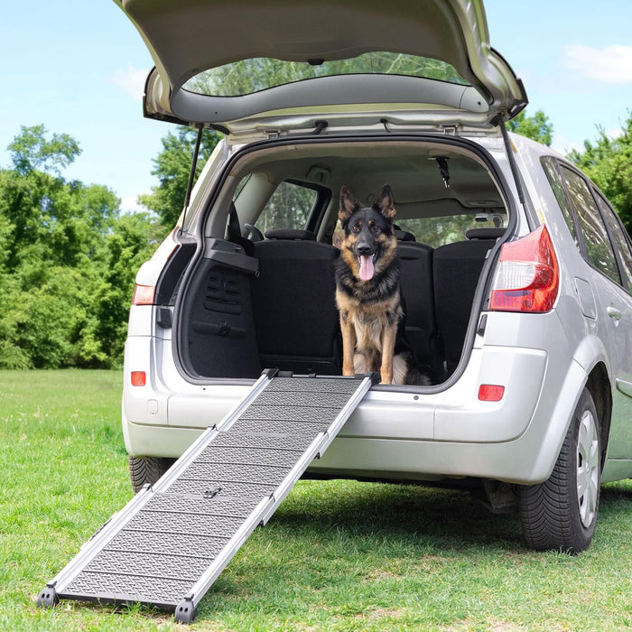 Rampa para Cães para Acesso a Carros - Rampa telescópica Extensivel para Cães Grandes - Estável, Antideslizante, 90 kg de Capacidade - Clip de fixação - PetDoctors - Loja Online