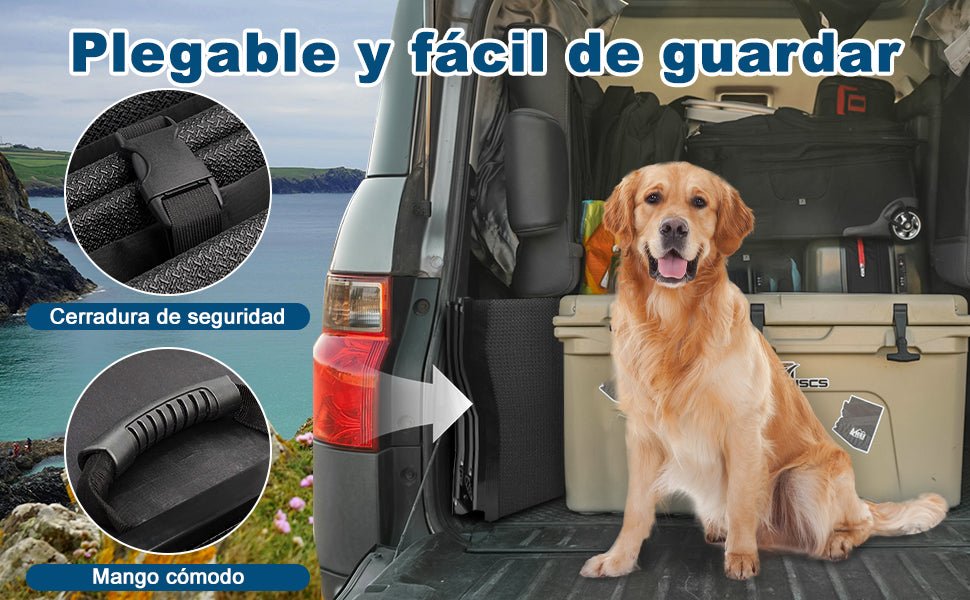 Rampa para Cães, para carros, 1,60 m de comprimento, Dobrável, em Alumínio Antideslizante, Capacidade de Carga de 90 Kgs - PetDoctors - Loja Online