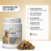 ReaVET Snacks com Ómega - 3 para cães I para uma pele saudável e pelagem brilhante I anti - comichão, queda de pelo, mudança de pelagem - com óleo de salmão, ácidos gordos e ómega - 3 I Guloseimas para cães sem cereais e sem açúcar - PetDoctors - Loja Online