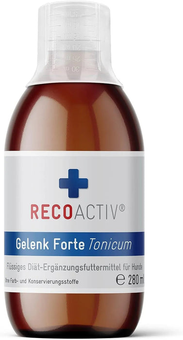RECOACTIV Tónico Articular Forte para Cães, 3 x 90 ml, Suplemento Alimentar Dietético para Doenças Articulares Degenerativas, com Mexilhão de Lábio Verde, Glucosamina, Sulfato de Condroitina, MSM, Garra do Diabo e Ómega - 3 - PetDoctors - Loja Online
