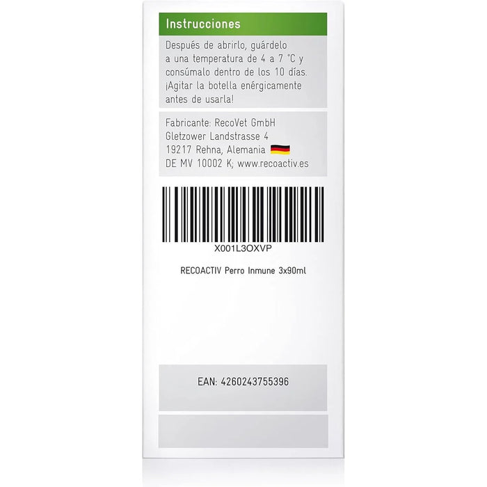 RECOACTIV Tónico imunitário para cães, 3 x 90 ml, suplemento dietético para apoio imunitário e prevenção dos sintomas de carência, eficaz estimulador dietético do apetite - PetDoctors - Loja Online