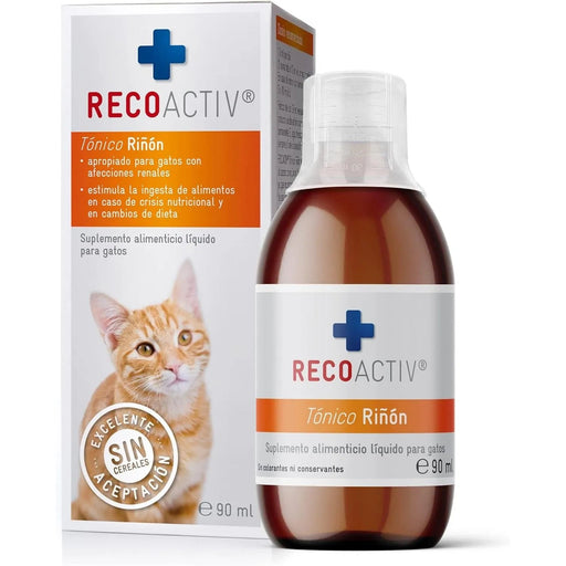 RECOACTIV Tónico renal para gatos, 3 x 90 ml, alimento complementar para convalescência em caso de sinais precoces de disfunção renal no gato, bem como para profilaxia - PetDoctors - Loja Online