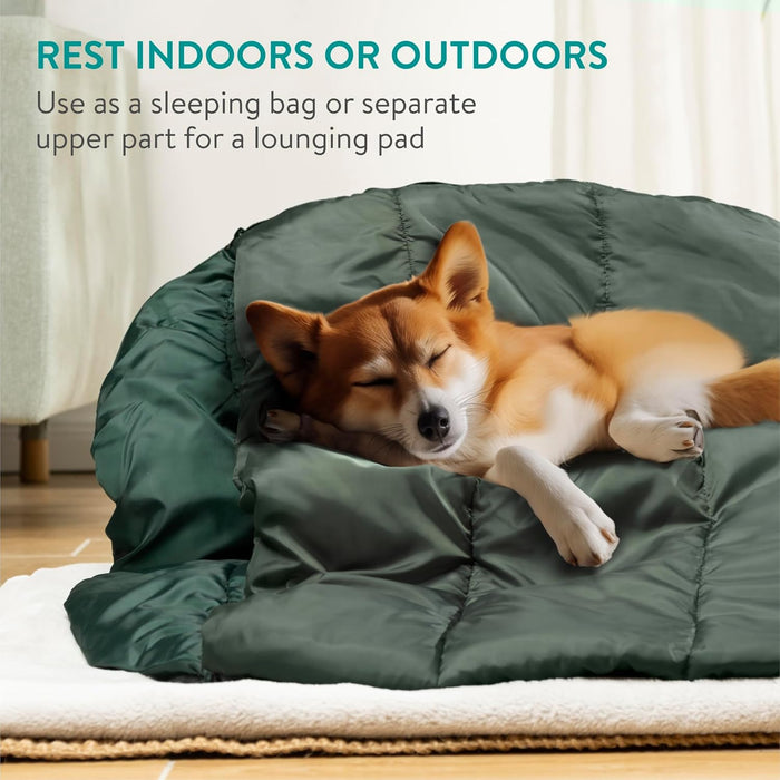 Saco de dormir para cães - redondo 100 cm, com saco de transporte, reversível e suporte de 10 °C a - 5 °C - PetDoctors - Loja Online