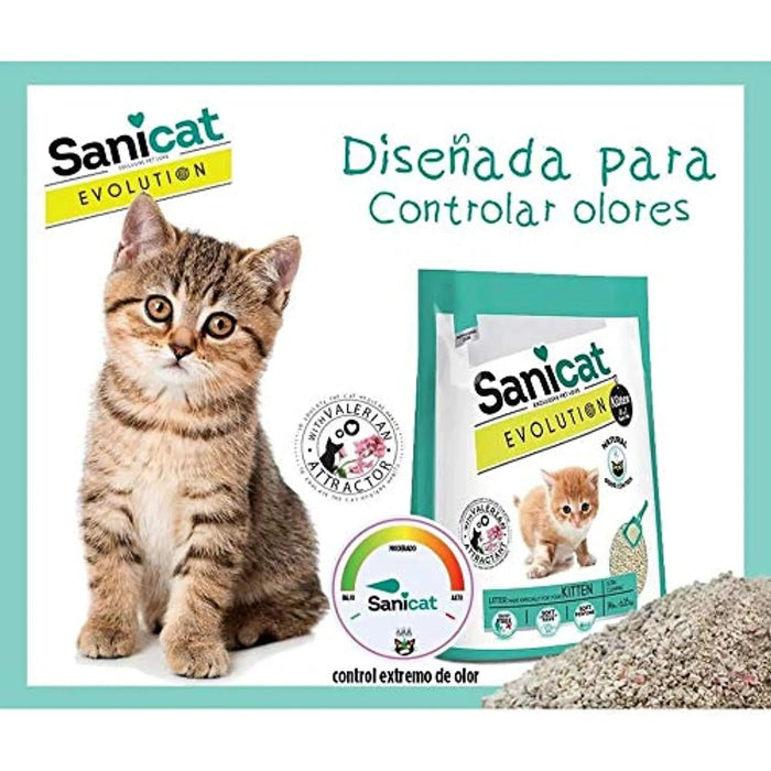 SANICAT Evolution Kitten, Areia de Gato Aglomerante - 6L (Até 1 ano de idade) - PetDoctors - Loja Online