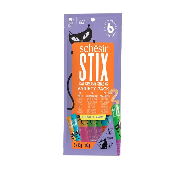 Schesir Stix 6x15g - Puré para gatos/topper - PetDoctors - Loja Online