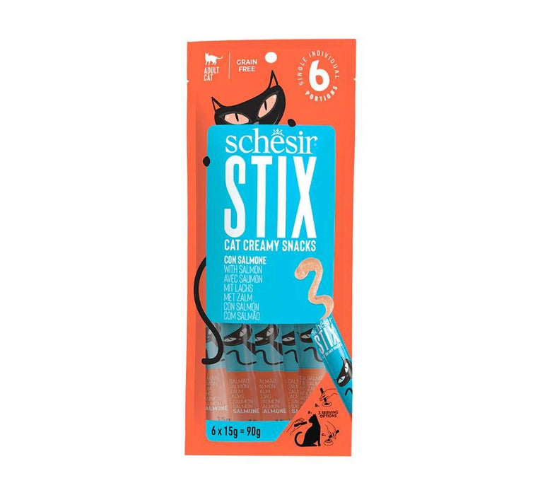 Schesir Stix 6x15g - Puré para gatos/topper - PetDoctors - Loja Online