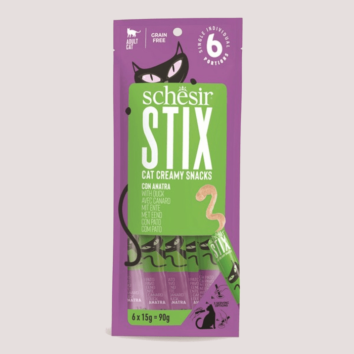 Schesir Stix 6x15g - Puré para gatos/topper - PetDoctors - Loja Online