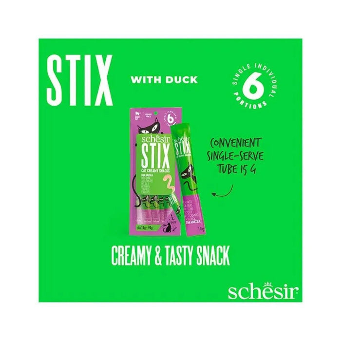 Schesir Stix 6x15g - Puré para gatos/topper - PetDoctors - Loja Online