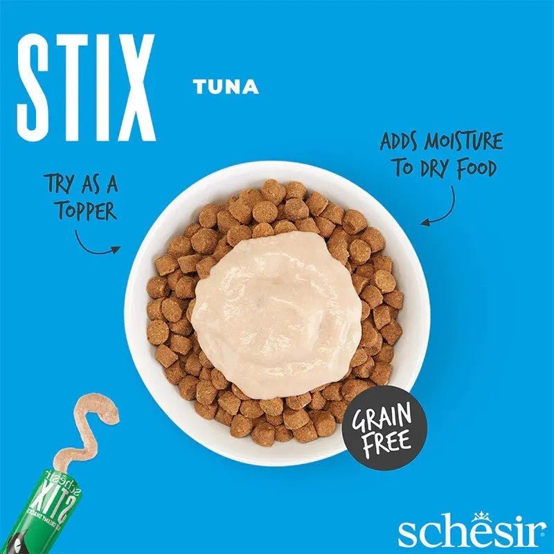 Schesir Stix 6x15g - Puré para gatos/topper - PetDoctors - Loja Online