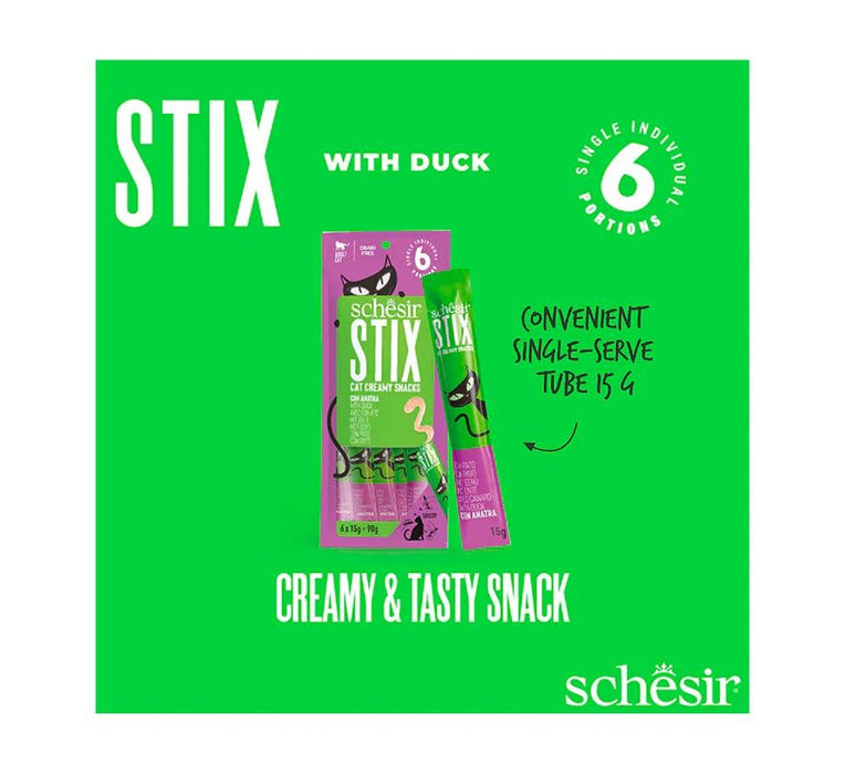 Schesir Stix 6x15g - Puré para gatos/topper - PetDoctors - Loja Online