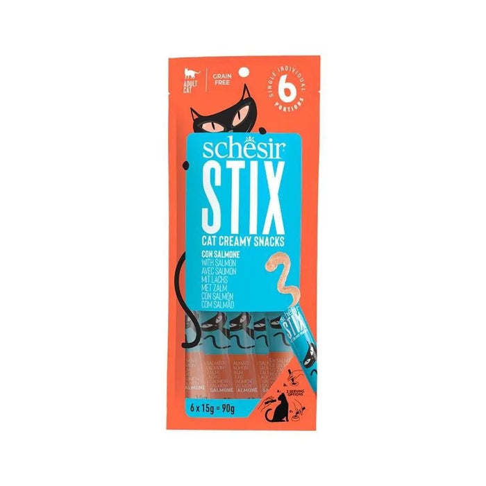 Schesir Stix 6x15g - Puré para gatos/topper - PetDoctors - Loja Online