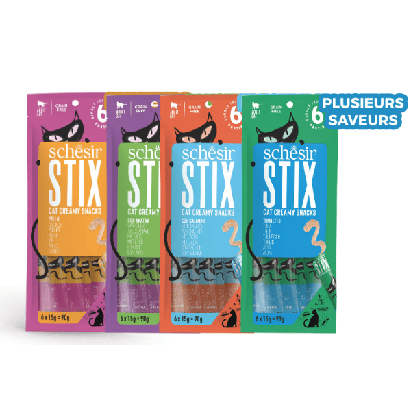 Schesir Stix 6x15g - Puré para gatos/topper - PetDoctors - Loja Online