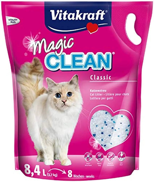 Sílica Gel em Grão para WC / Liteiras de Gatos (Vitakraft Magic Clean 8,4 L, 3700 gr ou 5 L, 2200 gr) - PetDoctors - Loja Online