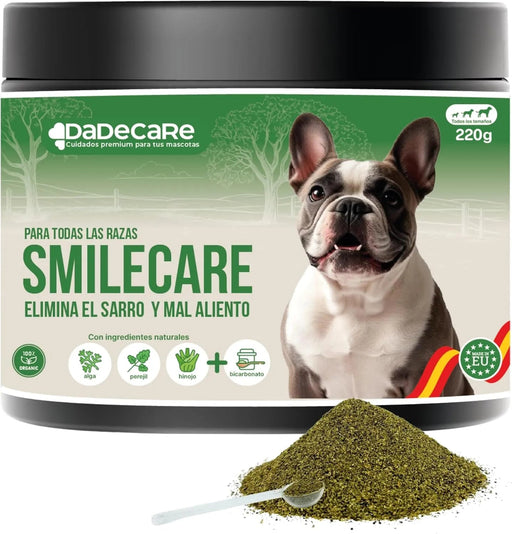 Smilecare - Pós para mau hálito Alga Kelp - Alternativa natural pasta de dentes para cães e gatos, melhora o hálito, reduz o tártaro, prevenção problemas dentários - sem escovar diariamente (220 gr) - PetDoctors - Loja Online
