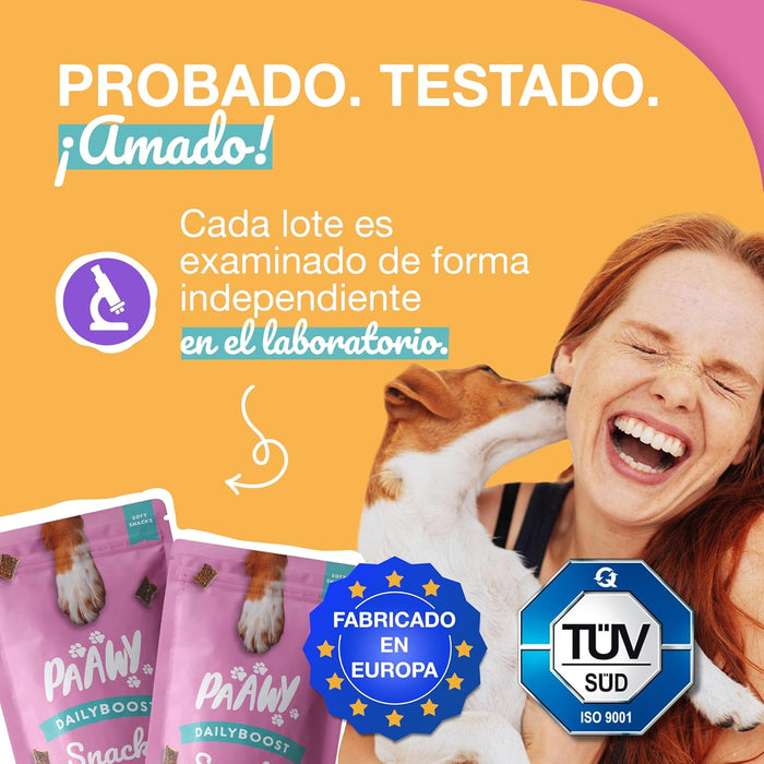 Snacks Paawy para Pêlo Brilhante - suplemento alimentar com ômega 3, biotina e zinco para o pêlo - ajuda na comichão, perda de pêlo e alergias - PetDoctors - Loja Online