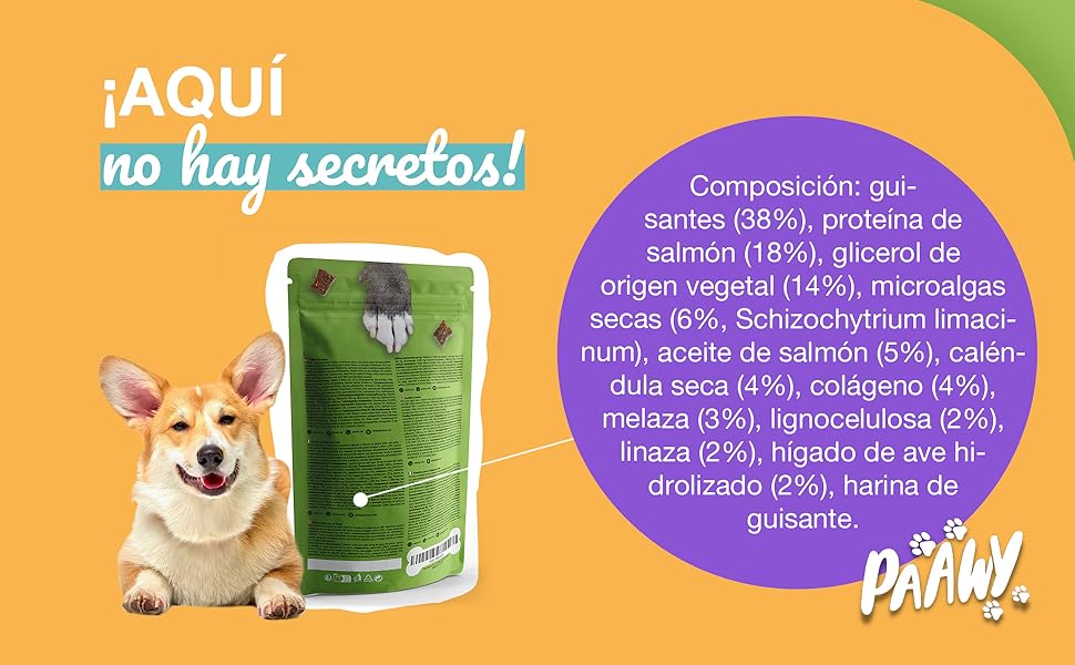 Snacks Paawy para Pêlo Brilhante - suplemento alimentar com ômega 3, biotina e zinco para o pêlo - ajuda na comichão, perda de pêlo e alergias - PetDoctors - Loja Online