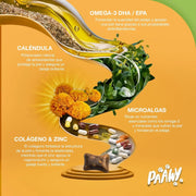 Snacks Paawy para Pêlo Brilhante - suplemento alimentar com ômega 3, biotina e zinco para o pêlo - ajuda na comichão, perda de pêlo e alergias - PetDoctors - Loja Online