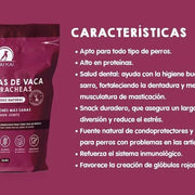 Snacks para cães - alternativa aos ossos para cães - traqueias de vaca desidratadas (3 pacotes x 2 unidades) - Snacks e prémios saudáveis - Dieta Barf - PetDoctors - Loja Online