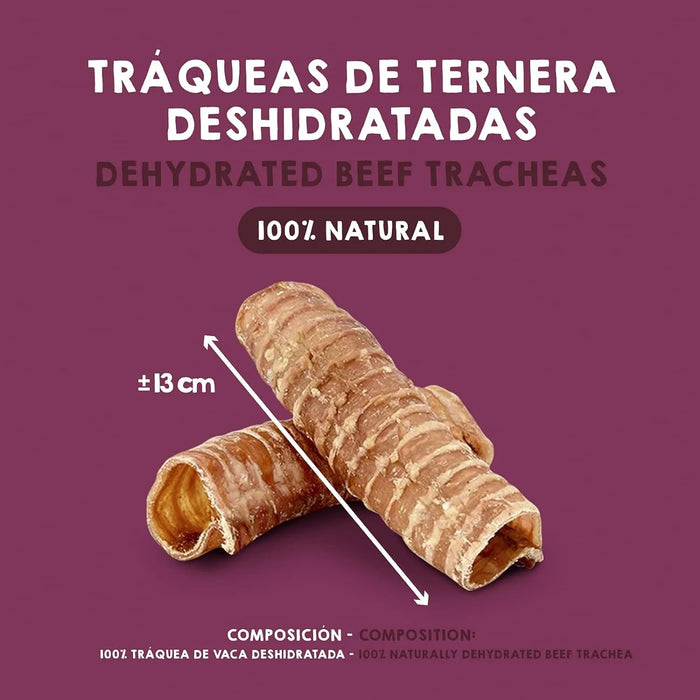 Snacks para cães - alternativa aos ossos para cães - traqueias de vaca desidratadas (3 pacotes x 2 unidades) - Snacks e prémios saudáveis - Dieta Barf - PetDoctors - Loja Online