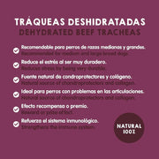 Snacks para cães - alternativa aos ossos para cães - traqueias de vaca desidratadas (3 pacotes x 2 unidades) - Snacks e prémios saudáveis - Dieta Barf - PetDoctors - Loja Online